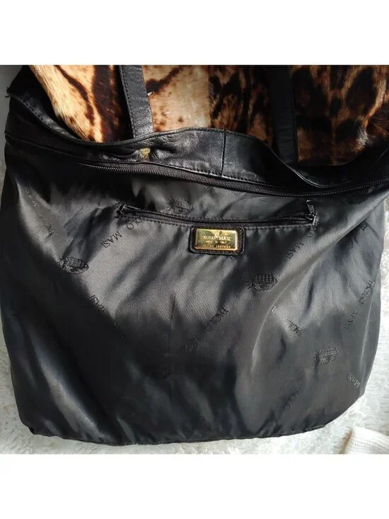 Paolo Masi Italian Leather Calf Hair Animal Print Handbag Mob Wife Loud Luxury - Picture 16 of 16